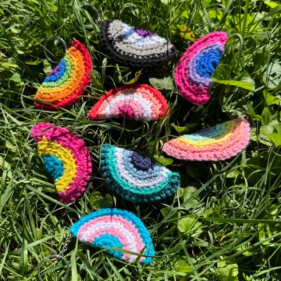 Handmade Cotton Pride Themed Fidget Keychains - Picture 3 of 5